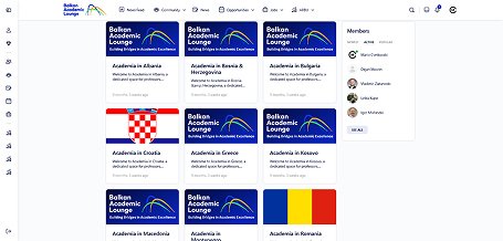 Screenshot of the Forums page from the Balkan Academic Lounge website.