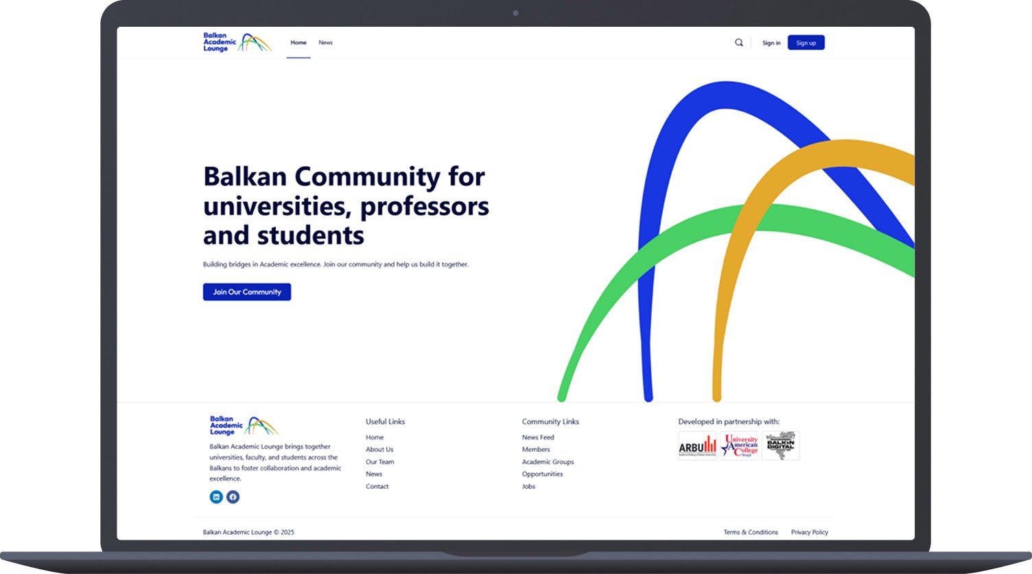 Screenshot of the Homepage from the Balkan Academic Lounge website