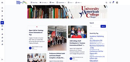 Screenshot of the News Archive page from the Balkan Academic Lounge website.